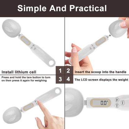 Digital Spoon Scale 500g / 0.1g - LCD Kitchen Measuring Spoon with Tare & Hold