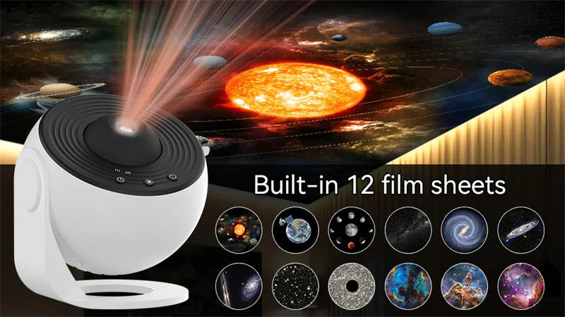 12 in 1 Planetarium Galaxy Projector - HD Solar System Star Projector with 13 Films - 360°