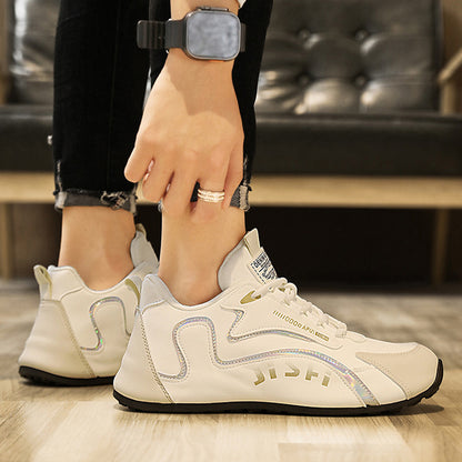 Men's Low-Top Casual Sneakers - Wave Design Lightweight Non-Slip Shoes - Lace Up