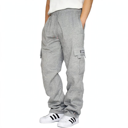 Men's Loose Sports Cargo Jogger Sweatpants - Multi-Pocket Leisure Pants - S-5XL
