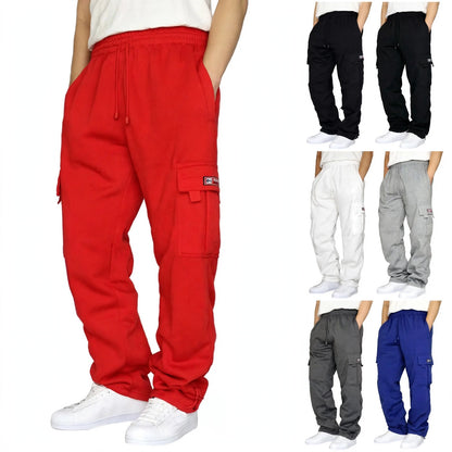 Men's Loose Sports Cargo Jogger Sweatpants - Multi-Pocket Leisure Pants - S-5XL